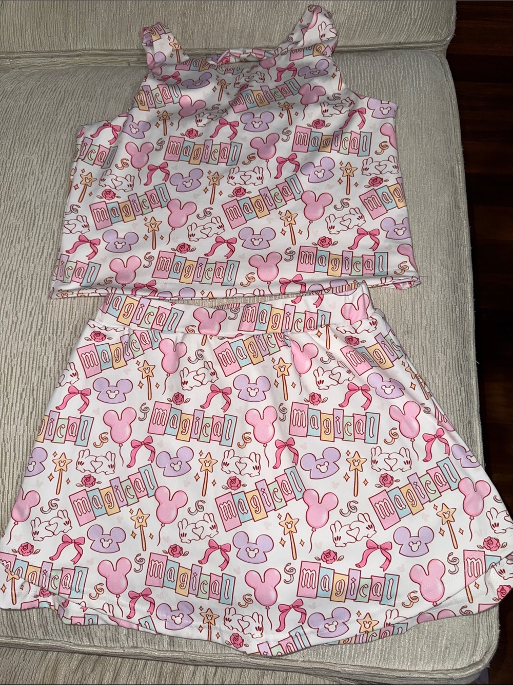 Etsy Pink 'Magical' Skort Set size 12/14